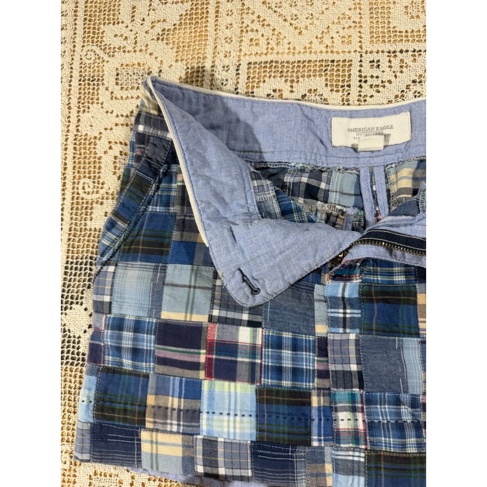 American Eagle Vintage Blue Y2K
Patchwork Plaid Mini Low Rise Skirt Size 2 - Picture 9 of 11